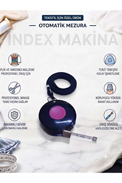 Askılı Otomatik Mezura Çift Taraflı İç Kısım Pembe