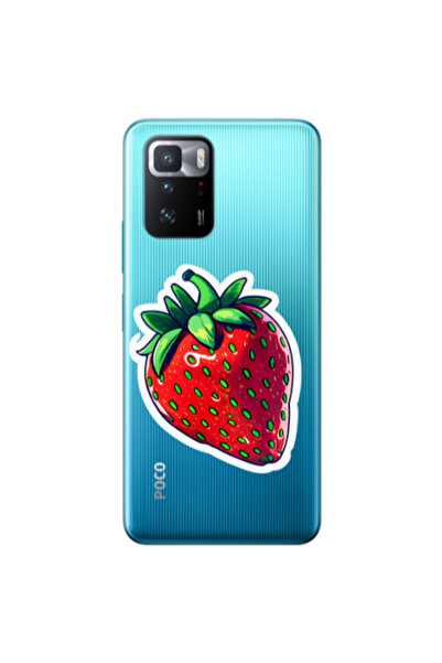Other Xiaomi Poco X3 GT strawberry Transparent Silicone TPU Θήκη