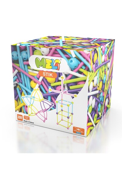 meli Set constructie creativa, Meli, 300 piese, Plastic, Multicolor