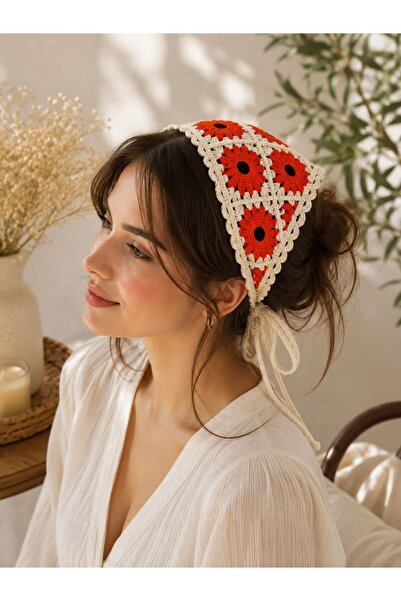 alinastore Tie-Up Summer Hair Bandanas with Flower Motifs