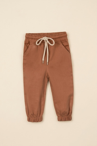 zumino Boys' Woven Jogger Pants with Elastic Waist and Tie Detail