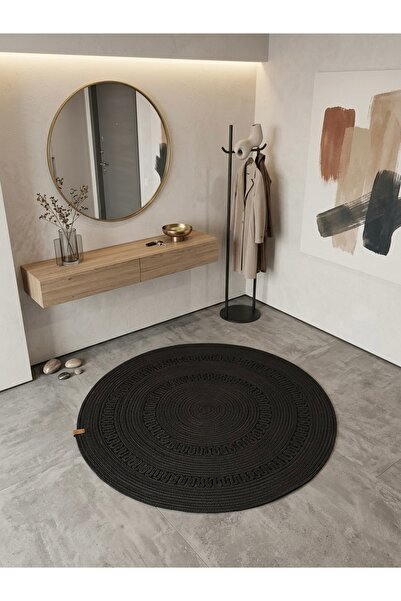 Thalia Home Jüt Halı Yuvarlak Hasır Halı Kilim Yolluk