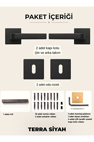 almital mobilya aksesuarları furniture accessories Mâner de ușă cu insignă pă...