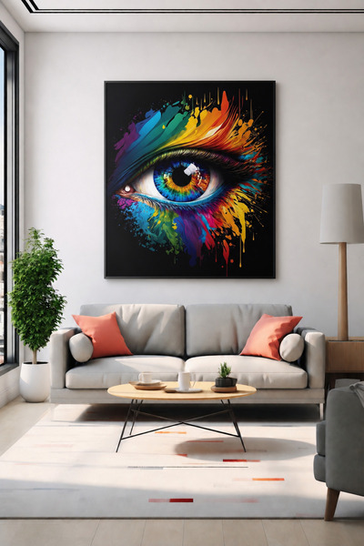 Ghaith Store Colorful Eye Wall Art Modern Luxury Decorative Painting for Salo...