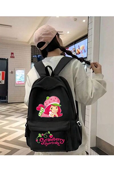 Minga London Black Strawberry Shortcake Printed School, Classroom, Course Bac...