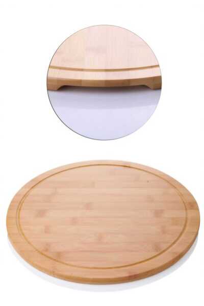 BALSA Bambu Yuvarlak Pizza Tahtası 34 cm BPT34