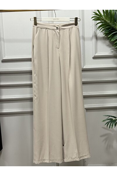 ALANURMODA 18266 Wide Leg Trousers Beige
