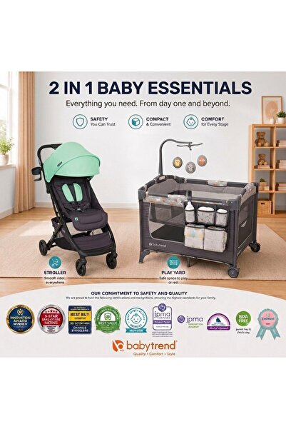 babytrend سرير أطفال متنقل EZ Rest Playard Twinkle Littleforest + Tango ™   ع...