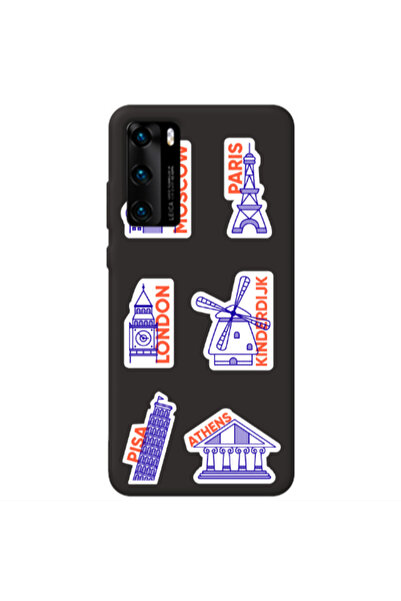 Other Huawei P40 Pisa Athens Black Colored Silicone TPU Θήκη