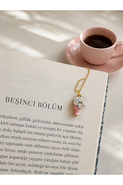 TekinAksesuar15 Papatya Buketi Metal Kitap Ayracı