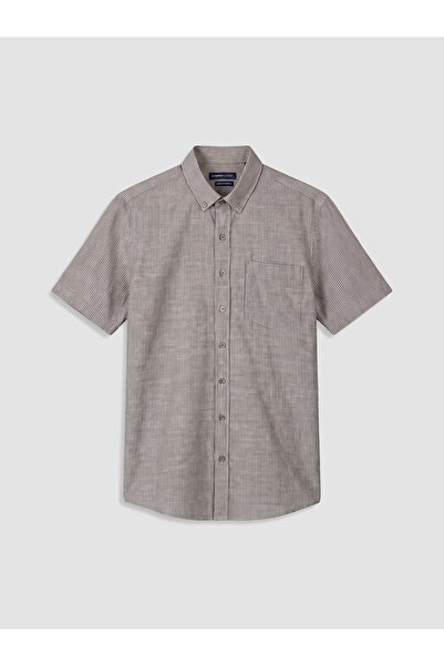 LC Waikiki Nevavm Regular Fit Striped Poplin Men's Shirt with Difference