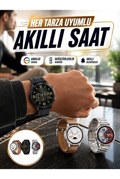 Lisinya Akıllı Saat 5.0 Bluetooth Bağlantılı Sağlık ve Uyku Takibi Sosyal Med...