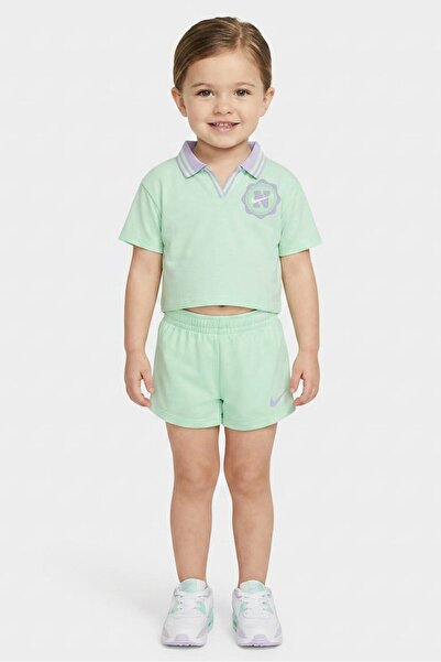Nike Toddlers Girl 2 Pieces Graphic Print Top And Shorts Set, Green