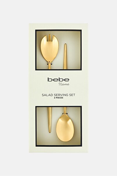 BEBEHOME 2 Pcs Salad Serving Set, Gold