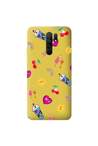 Other Xiaomi Redmi 9 glam time Yellow Colored Silicone TPU Θήκη