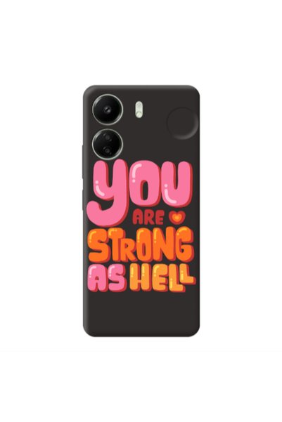 Other Xiaomi Redmi 13C You are Love Strong Black Colored Silicone TPU Θήκη