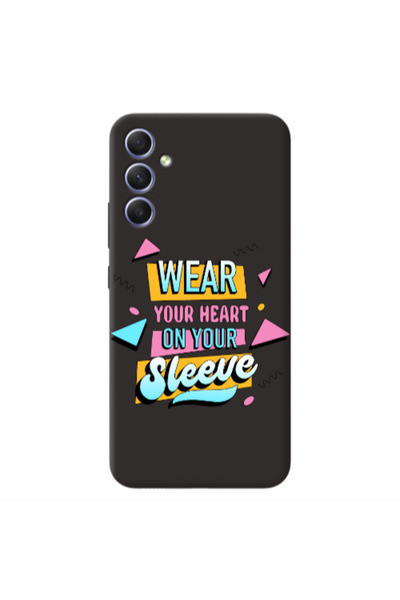 Other Samsung A34 Wear Your Heart Black Colored Silicone TPU Θήκη