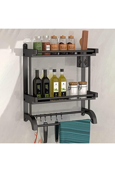 Arabest 2 Tier Bathroom Organizer Shelf with Towel Rails,Wall Mounted Shower ...