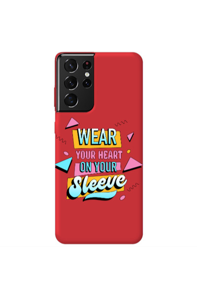 Other Samsung S21 Ultra Wear Your Heart Red Colored Silicone TPU Θήκη