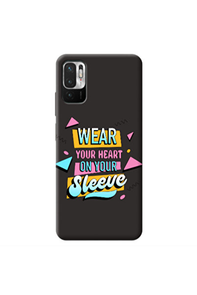 Other Xiaomi Redmi Note 10 Pro 5G Wear Your Heart Black Colored Silicone TPU ...