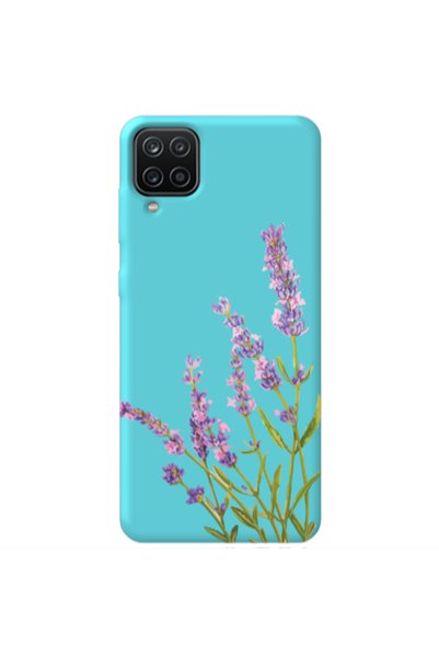 Other Samsung A12 Flowers 8 Turquoise Colored Silicone TPU Θήκη