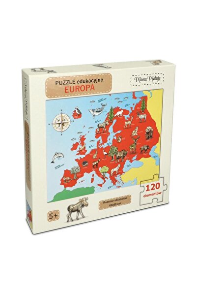 Mama Maluje Puzzle 120 piese Europe, Mama Maluje, Carton, Cu model, Multicolor