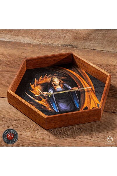 Q WORKSHOP Tava pentru zaruri Anne Stokes Night Forest negru 20x20cm