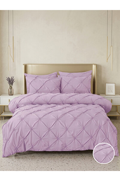 Truva Home Lenjerie de Pat 6 Piese cu Pliuri | 2 Persoane | Pat Dublu | Elega...
