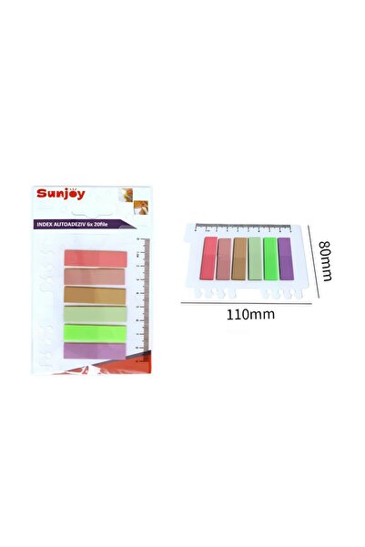 idei Index Autoadeziv PET Transparent 6 Culori x 20 File, Separator Pagini Pa...