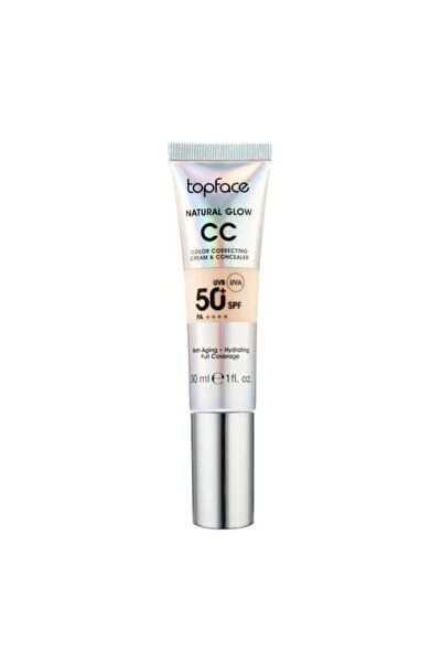 TOPFACE Crema CC cu Protectie Solara SPF 50+ UVB si UVA - Glow CC Color Corre...