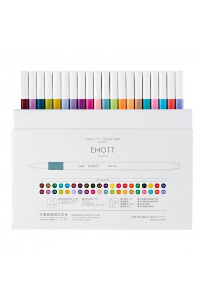 MC Micostore Fineliner UNI EMOTT PEM-SY, 0.4mm, σετ 40 χρωμάτων