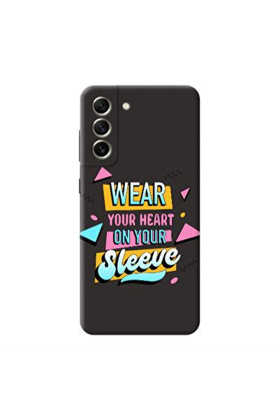 Other Samsung S21 FE Wear Your Heart Black Colored Silicone TPU Θήκη