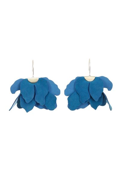 HAIArt Cercei Floare Mare - Albastru denim