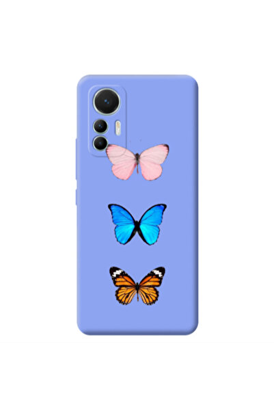 Other Xiaomi Mi 12 Lite Triple Butterfly Light Purple Colored Silicone TPU Θήκη