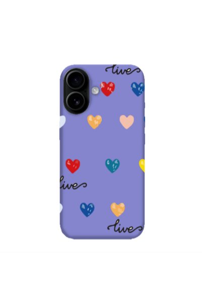 Other Apple Iphone 16 plus Heart Lives Purple Colored Silicone TPU Θήκη