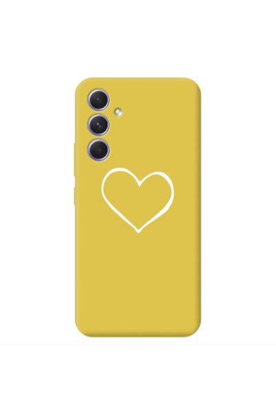 Other Samsung A56 White heart Yellow Colored Silicone TPU Θήκη