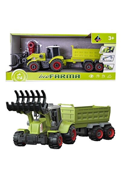Askato Utilaj de constructie jucarie, Askato, Tractor cu lopata si remorca, P...