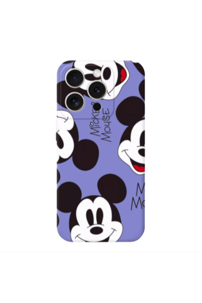 Other Apple iPhone 15 Pro Max Mickey Mouse Purple Colored Silicone TPU Θήκη