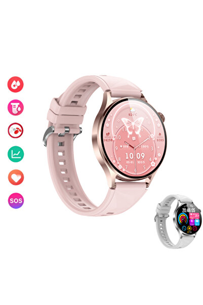 Lommad Ceas Smartwatch Lommad® dama, femei, AMOLED 1.32", EKG, Glicemie, Puls...