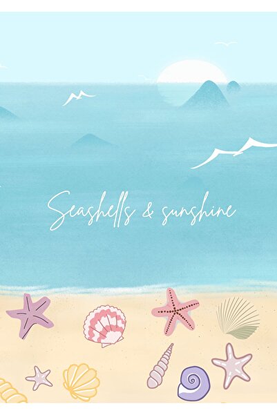 OEM Poster Motivational Seashells & Sunshine, Design Minimalist, Carton 250g, A4