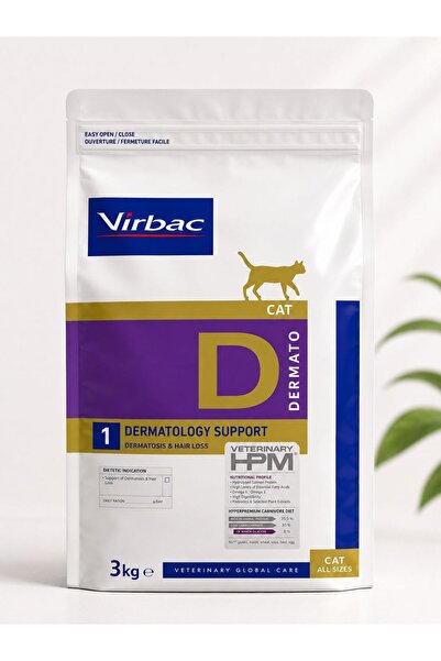 Virbac Veterinary HPM Diets Cat Dermatology Support 1 (D1) Dermato Kedi Mamas...