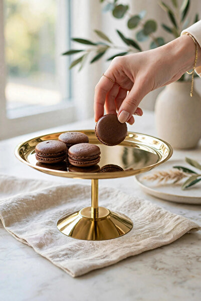 ÖZBURAK Platium Gold Stainless Steel Stand for Cakes, Cookies, Desserts & Pre...