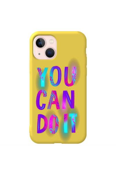 Other Apple iPhone 13 You Can Doit Yellow Colored Silicone TPU Θήκη