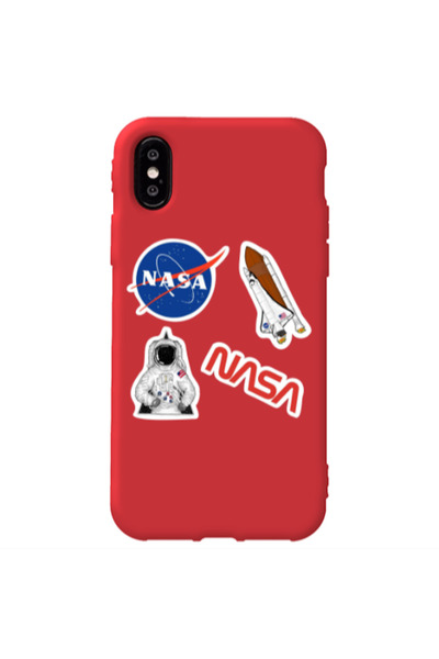 Other Apple iPhone Xs Nasa Red Colored Silicone TPU Θήκη