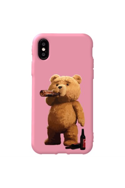 Other Apple iPhone X Beer Time Pink Colored Silicone TPU Θήκη