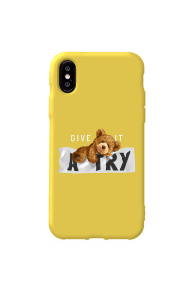 Other Apple iPhone Xs Give me Yellow Colored Silicone TPU Θήκη