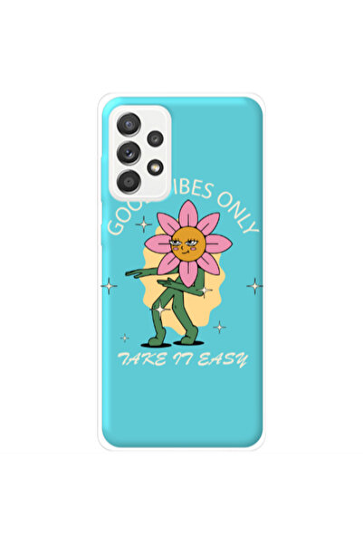 Other Samsung A72 Good Vibes Only Turquoise Colored Silicone TPU Θήκη