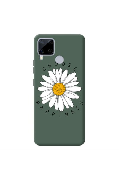 Other Realme C25S Chose Happines Dark Green Colored Silicone TPU Θήκη