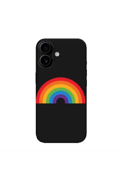 Other Apple Iphone 16 plus Rainbow Mini Black Colored Silicone TPU Θήκη