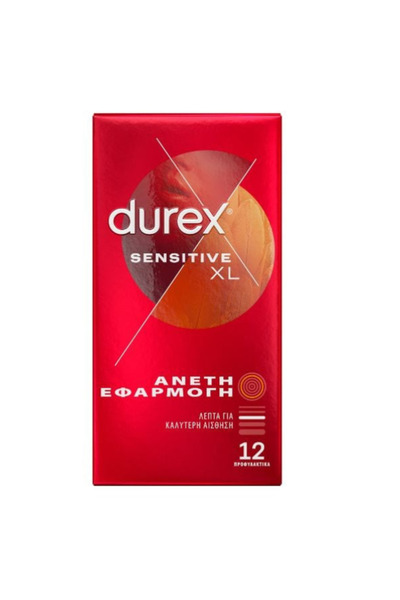 Durex | Προφυλακτικά Λεπτά Sensitive XL με Άνετη Εφαρμογή | 12τεμ